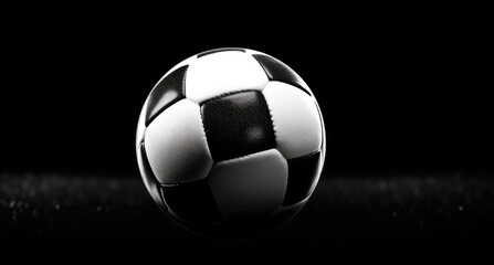 Fototapeta premium Football with spotlight on the dark background, Sport and game concept.