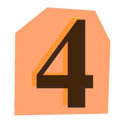 Fototapeta premium Ransom note Cutout Number 4