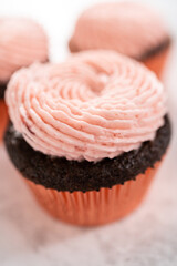 Chocolate strawberry cupcakes