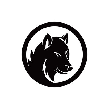 abstract wolf. black. vector logo