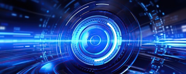 hi-tech digital background in blue color.Generative AI