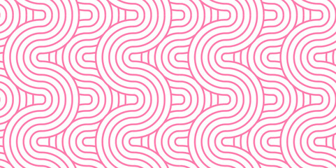 Seamless pattern pink circles Abstract pattern Seamless overloping clothinge and fabric pattern waves. abstract pattern with waves and pink geomatices retro background.