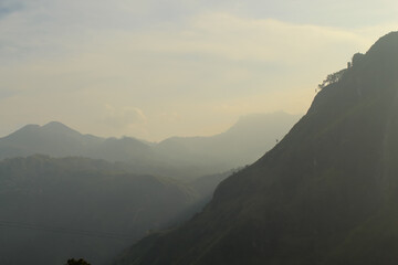 View from Little Adam's Peak. Mountain landscape in Sri Lanka. - obrazy, fototapety, plakaty