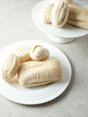 frozen dough bread on plate