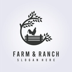 countryside rustic farm logo vintage retro symbol vector illustration design