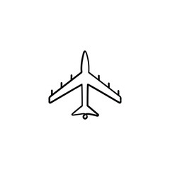 Fighter Plane Line Style Icon Design