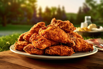 Fried chicken Wings with Kethcup, Generative AI