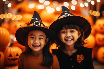 ハロウィーンを楽しむ日本人の子供の写真（コスプレ・仮装）