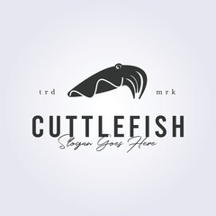 cuttlefish logo seafood icon symbol vector illustration design