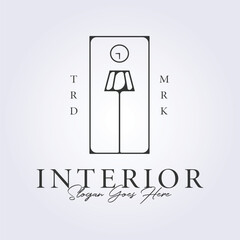 interior furniture room logo symbol icon sign vector line art illustration design