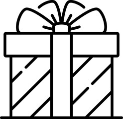 Gift box Christmas line icon. Xmas celebration pictogram or symbol, winter season festive, New Year holiday outline vector sign or thin line icon with holiday present or gift box decorated ribbon bow