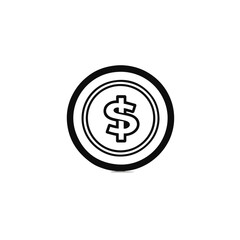 dollar coin icon vector