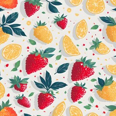 seamless pattern with fruits 