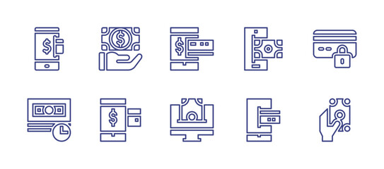 Payment line icon set. Editable stroke. Vector illustration. Containing online payment, payment, secure payment, payment method.