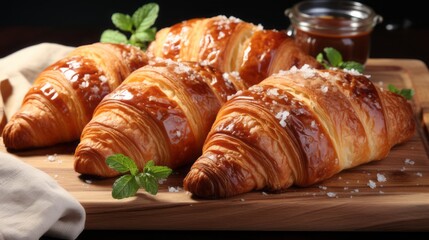 Freshly baked French croissant – a delicious puff pastry perfect for breakfast or brunch.