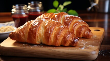 Freshly baked French croissant – a delicious puff pastry perfect for breakfast or brunch.