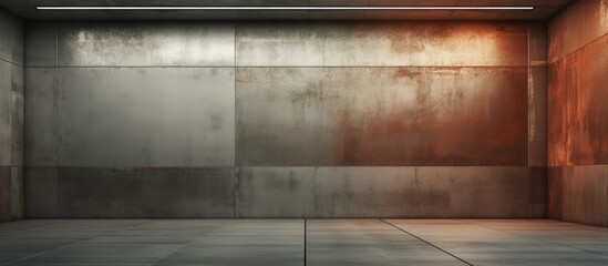 an abstract room with rusted metal and concrete background.
