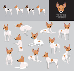 Dog Toy Fox Terrier Cream Coat Cartoon Vector Illustration Color Variation Set