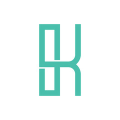 Monogram initial K letter mark logo design. Monogram design vector K logo. Monogram initial letter mark K logo. Design simple K monogram.