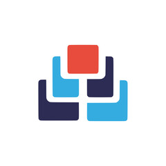 Abstract logo design template for technology, networks, and social concepts.