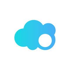 Logo template with cloud icons representing cloud storage.