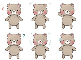 くま 表情セット 全身 イラスト
