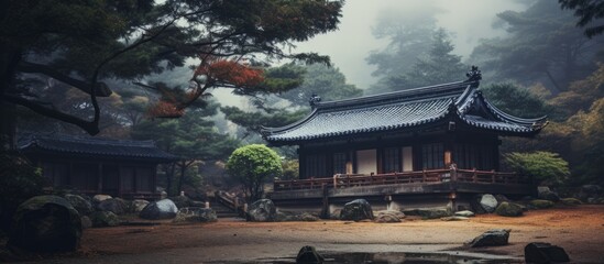 a picture of an ancient Korean home
