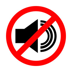 No sound sign isolated on white background.