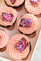Obraz na płótnie Canvas Chocolate strawberry cupcakes