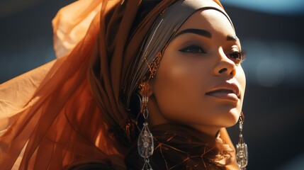 A beautiful Muslim woman wearing hijab