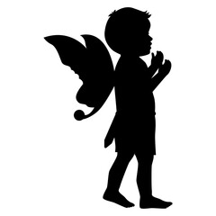 cute fairy boy silhouette illustration