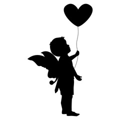 cute fairy boy silhouette illustration