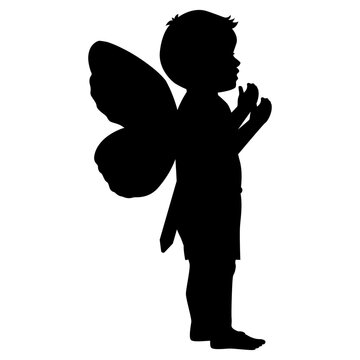 recommend clip art: cute fairy boy silhouette illustration