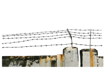 Barbed wire on the wall on transparent png