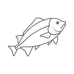 fish line art Continuous one line drawing. Vector illustration.