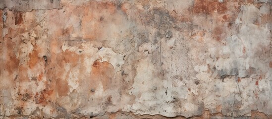 A worn-out, cracked wall with peeling paint, serving as a stone grunge background.
