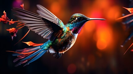 Obraz premium hummingbird feeding on a flower