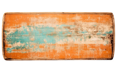 Old grunge painted wooden board isolated on transparent background