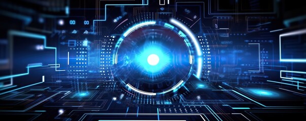 digital background in blue color.Generative AI