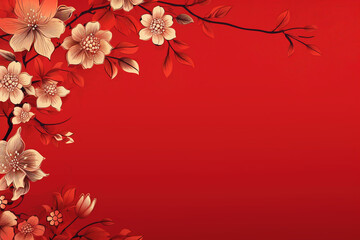 cherry blossom red background