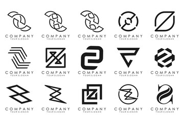 Set of abstract letter z logo design. icons for business of luxury, elegant, simple with black color