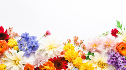 Beautiful colorful fresh flowers There is space to enter text. website decoration.