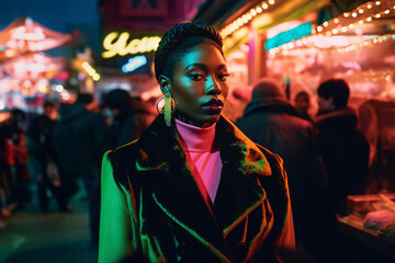 Women in neon colors on the street