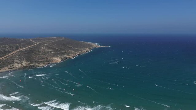 Prasonisi Beach in island of Rhodes