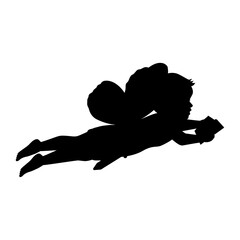cute fairy boy silhouette illustration