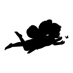 cute fairy boy silhouette illustration 