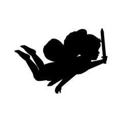 cute fairy boy silhouette illustration 