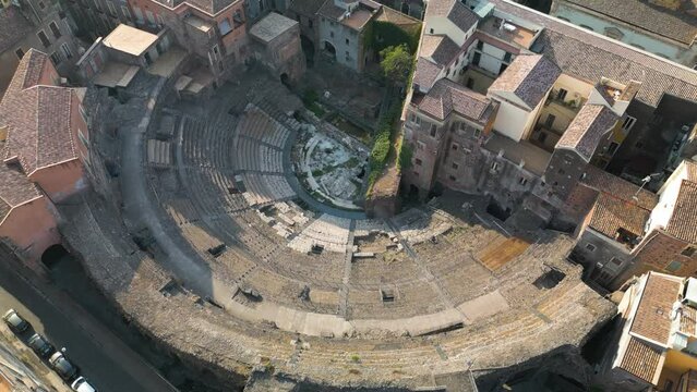 Boom Shot Reveals Greco Romano Theatre in Catania, Sicily, Italy