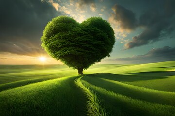 heart shaped tree on field