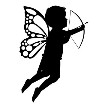 cute fairy boy silhouette illustration 